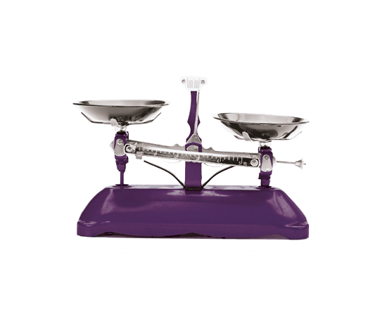 Purple weighing scales