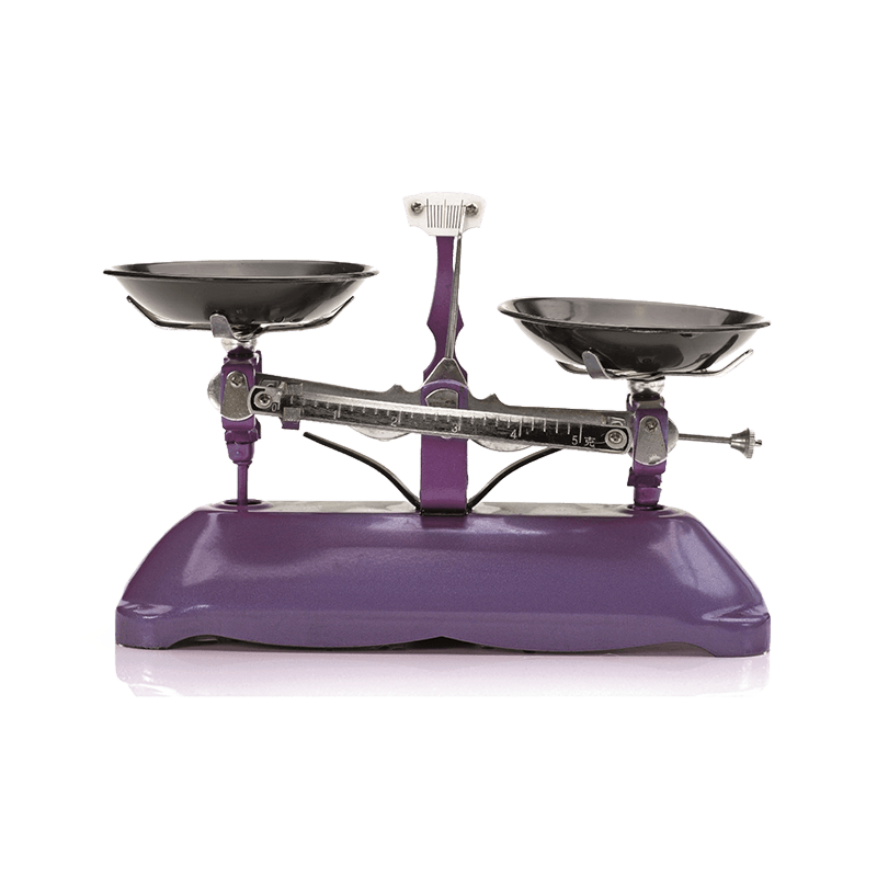 Purple weighing scales