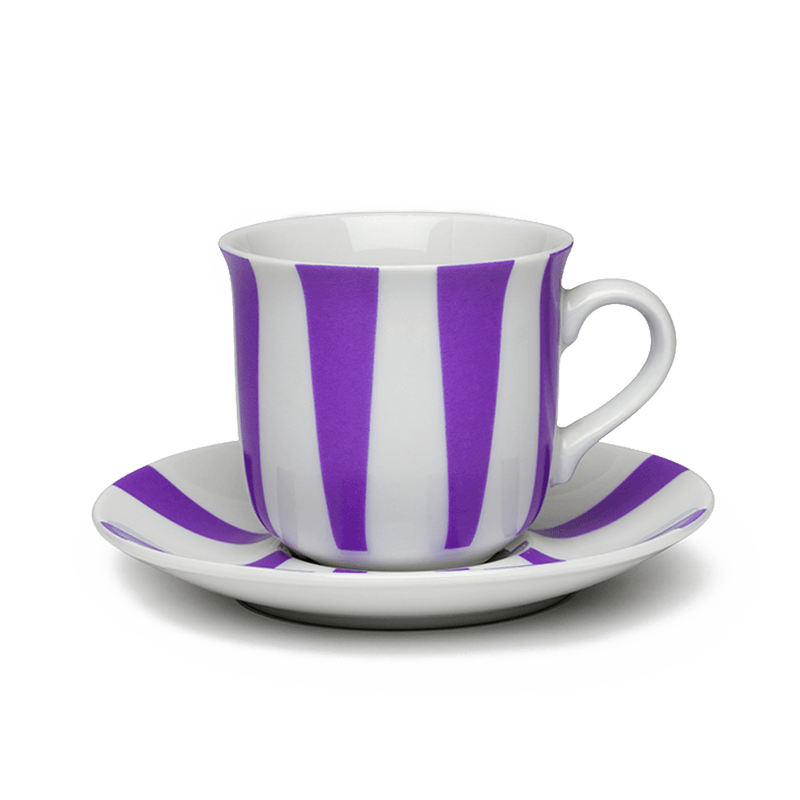 Stripey cup and saucer
